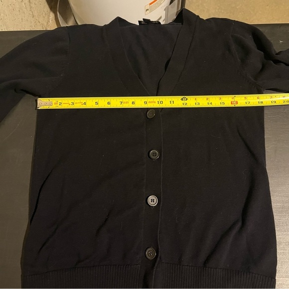 AB Studio Women's Black 3/4 Sleeve Button Front Lightweight Cardigan Size M - Picture 6 of 7